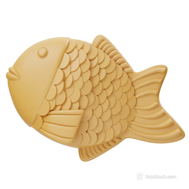 Yellow Fish Shaped Food Mold For Making Creative Desserts And Snacks 3d model 