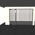 Modern Glass Sliding Door Partition For Interior With Transparent Panels And Sleek Black Frame
