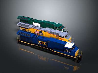 modern train vintage train steam train carriage locomotive head 3d model