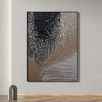 Modern Minimalist Texture Decorative Painting 3d model