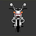 Stylish Red Motorcycle With Black Seat Yellow Wheels And Silver Parts