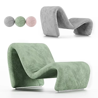 Modern Simple Single Sofa Leisure Chair 3d model