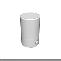White Cylindrical Portable Household Appliance With Modern Design And Control Knob
