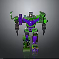 Green Purple Mechanical Robot With Shiny Armor And Standing Pose 3d model