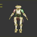 Futuristic White Robot With Disc Shaped Head And Mechanical Limbs Standing