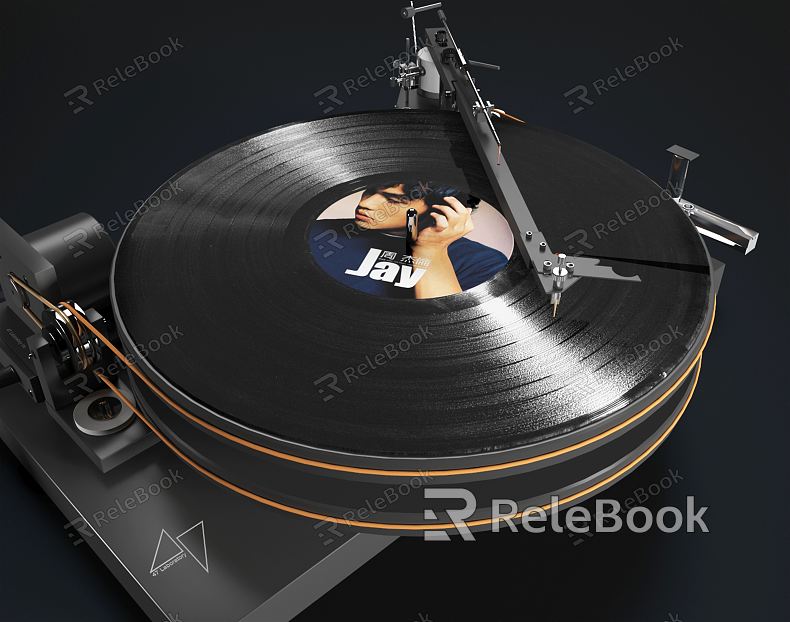 Modern record player vinyl record model