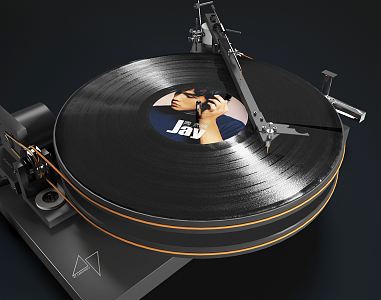 Modern record player vinyl record 3d model