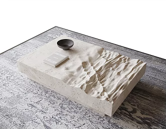 Modern stone coffee table 3d model