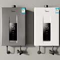 Midea Silver and White Wall Mounted Water Heaters with Digital Display 46℃ Temperature 3d model