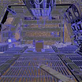 Industrial Machinery Equipment With Metal Structure Pipes And Grated Floor