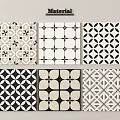 Showcasing Various Decorative Tile Materials With Different Black And White Patterns