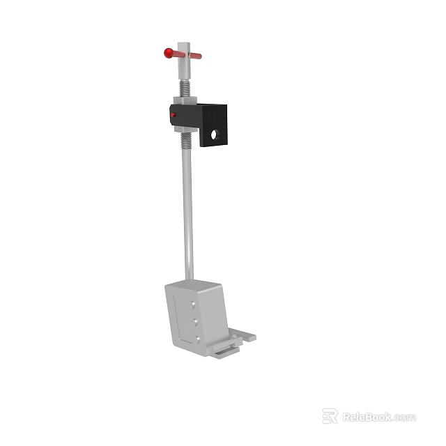 Metal Support Stand With Square Base Vertical Pole And Top Bracket 3d model