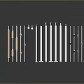 Cold weapons Sword Axe Hook Fork Spear Trident Melee Weapon Military 3d model