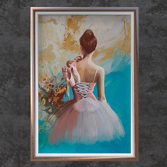 modern oil painting figure oil painting hanging painting 3d model