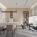 Modern Lounge Area Interior With Wooden Ceiling Green Floor And Comfortable Seats
