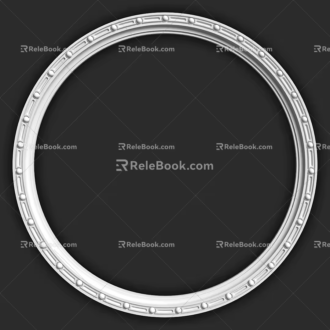 Gypsum circle of modern plaster line 3d model