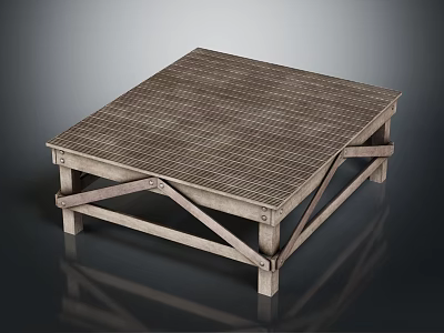 Durable Metal Display Shelf With Grid Top Design And Stable Structure For Retail Product Showcase 3d model