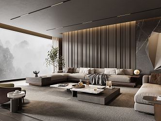 Modern Minotti living room 3d model