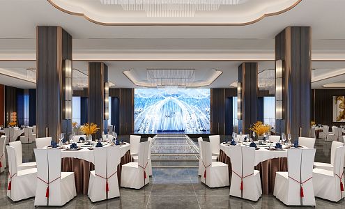 Light Luxury Ballroom 3d model