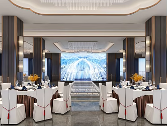 Light Luxury Ballroom 3d model
