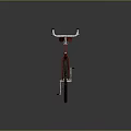 Vintage Red Bicycle With Brown Leather Seat Black Handlebars And Classic Frame
