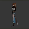 Female Warrior Character With Feathered Armor And Mythical Creature Inspired Gear
