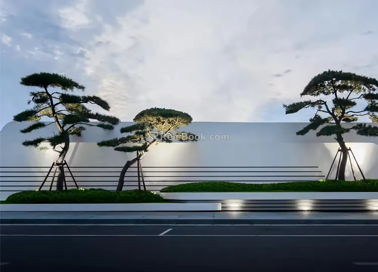 Modern Landscape Wall Demonstration Area Display Area Front View Characteristic Landscape Wall 3d model