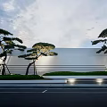 Modern Landscape Wall Demonstration Area Display Area Front View Characteristic Landscape Wall 3d model