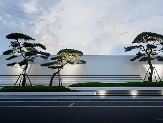 Modern Landscape Wall Demonstration Area Display Area Front View Characteristic Landscape Wall 3d model