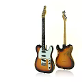 Vintage Electric Guitars With Sunburst Finish Aged Body Wooden Neck And Pickups