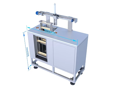 Sturdy Industrial Equipment With Mechanical Arm Cabinet Workbench And Measuring Scale 3d model