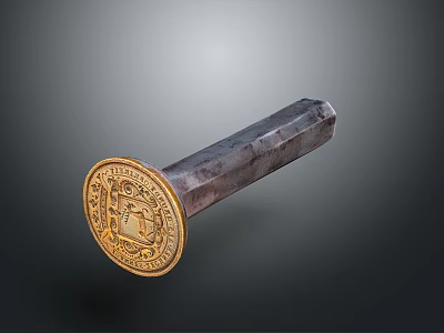 Household Item With Gold Circular Top And Engraved Design On Dark Body 3d model