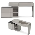 Modern Sleek Dressing Table Design With Drawers Storage And Smooth Countertop