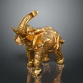 Shiny Golden Elephant Figurine Decorative Home Furniture Piece With Smooth Surface And Clear Reflection