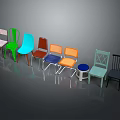 Colorful Assorted Chairs And Small Stool Modern Home Furniture Collection For Decor