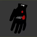 Black Roxy Glove With Red Logo And Grip Texture For Daily Use 3d model