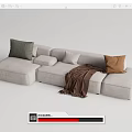 Modern corner sofa multiplayer sofa 3d model