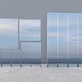 Modern Building Exterior Wall With Glass Curtain Metal Frame And Sky Reflection