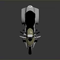 Futuristic Gold And White Motorcycle With Sleek Body Black Seat And Engine Details