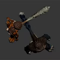 Game Movie Characters Anthropomorphic Animal Design With Orange Brown Fur Muscular Build And Tails