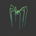 Golden Spider Sculpture Featuring Long Slender Legs On Black Background With Reflection