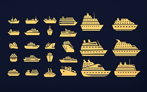 Ship silhouette boat icon speedboat cruise ship passenger ship cargo ship marine traffic 3d model