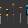 Hardware Tools Set Of Colorful Screwdrivers With Ergonomic Handles And Metal Shafts