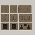 Switch switch socket switch panel retro antique switch socket 3d model