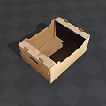 Open Brown Cardboard Box With Sturdy Folded Edges And Carry Handles Design