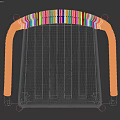 Outdoor Woven Chair with White Frame Gray Cushion and Woven Backrest Armrests