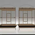 Decorative Birdcage Ornament Set with Metal Frame Arched Top and Tray Base for Home Decor