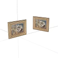 Two Golden Framed Tiger Artworks With Detailed Design On White Background