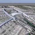 Aerial Planning of Modern Airport Terminal with Runways and Tarmacs Layout