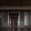 New Chinese Hotel Lobby 3d model